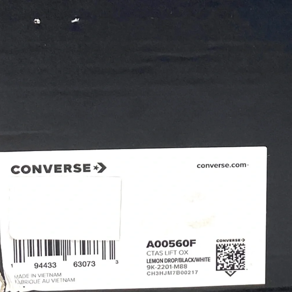 Converse Ctas Lift Ox Platform Sneakers Low Top Shoes Canvas Women Lemon A00560F - Picture 9 of 10